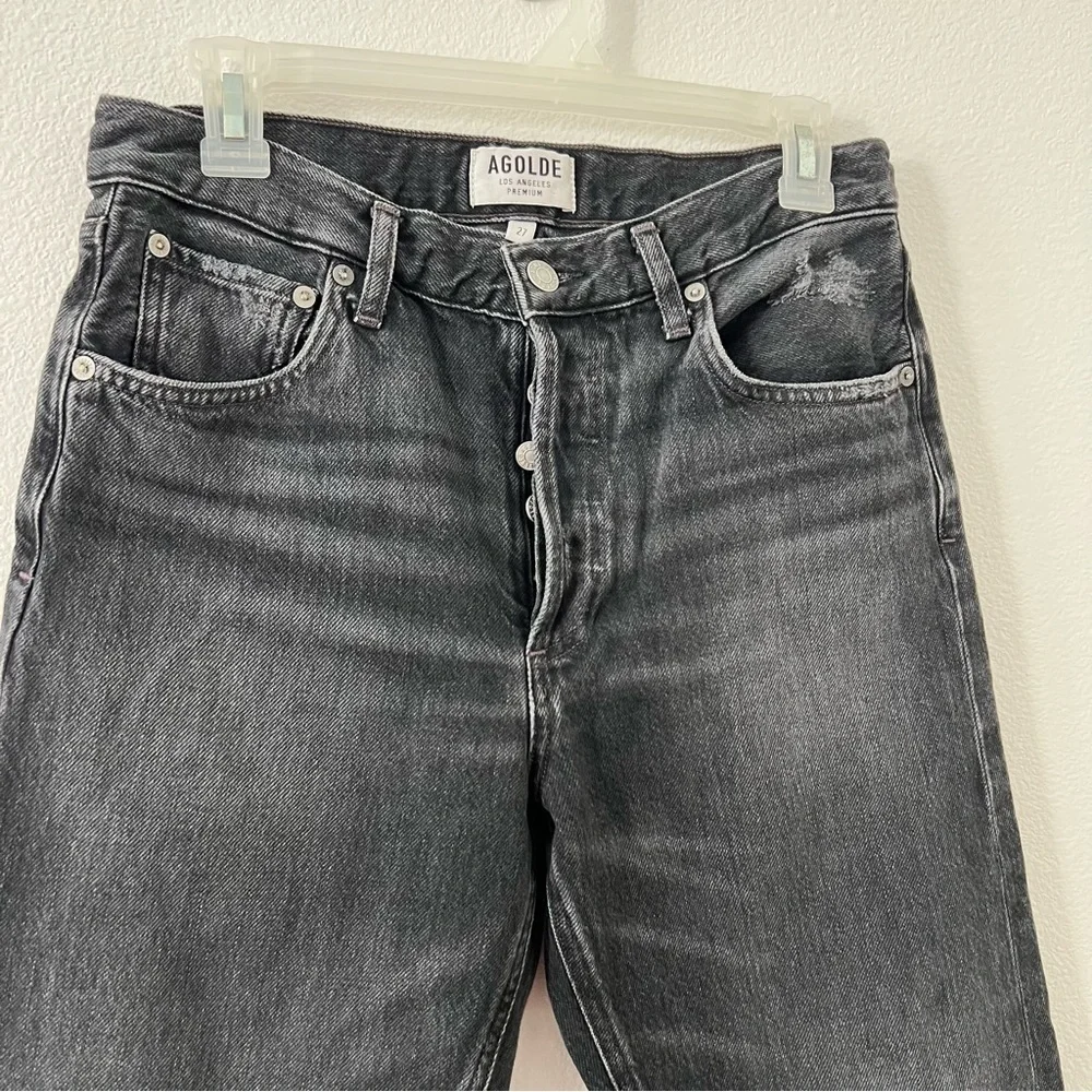 AGOLDE Jamie Jeans Straight Leg Gray Black Size 27 Revolve